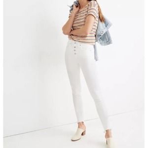 Madewell 9'' Mid-Rise Skinny Jeans in Pure White